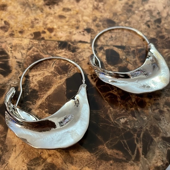 Zara Silver Half Moon Crescent Hoops - Picture 3 of 10